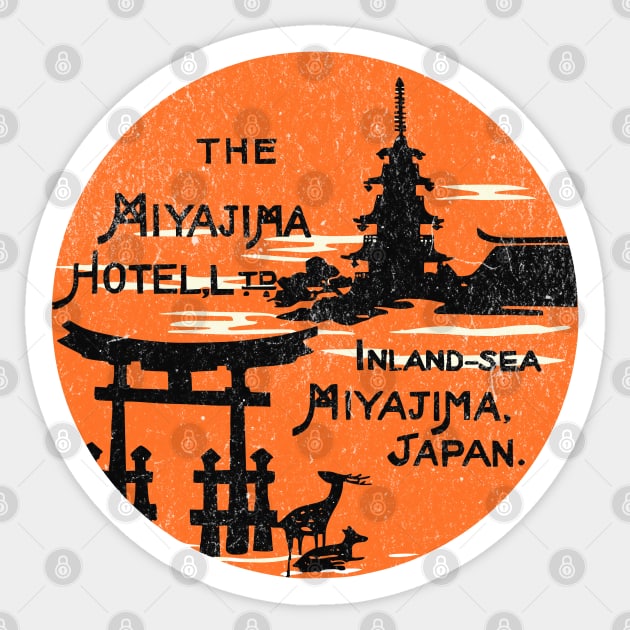 Vintage Travel Sticker Miyajima Hotel Japan Shinto Sticker by Yesteeyear